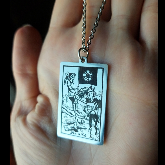 🖤 Death Stainless Tarot Card Necklace - Picture 2 of 6